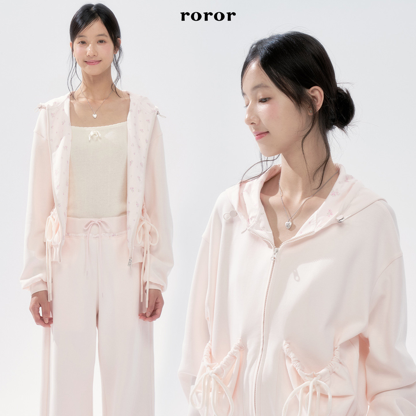 roror甜系少女连帽卫衣三件套
