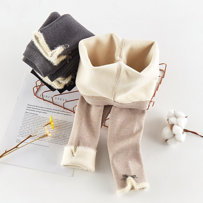 秋冬季新款加厚纯棉一体绒打底裤