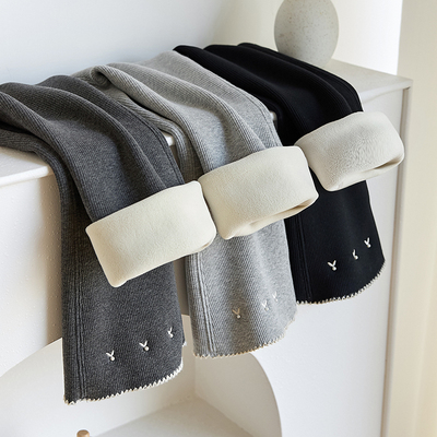 女童喇叭裤一体绒加绒加厚保暖