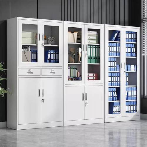 加厚办公室文件柜铁皮档案资料凭证柜员工更衣柜带锁矮柜储物柜子