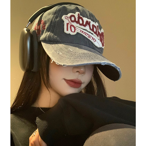 美式复古做旧棒球帽女2026新款