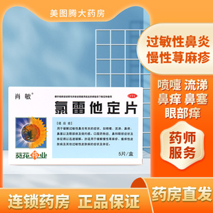 肖敏葵花药业氯雷他定片5片 缓解鼻炎喷嚏鼻痒鼻塞眼部痒及灼烧感