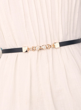 真皮女士腰带简约牛皮黑色时尚装饰配连衣裙子外穿搭束腰细皮带潮