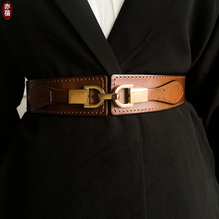 头层牛皮毛呢大衣腰带女装饰配裙子风衣西装真皮腰带女装饰腰封潮