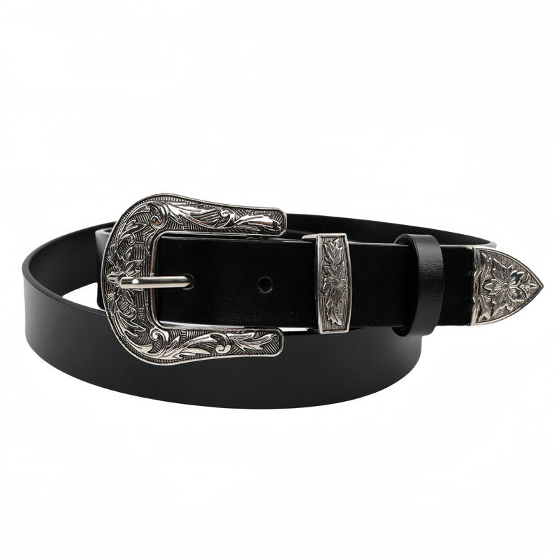 女士皮带小众风真皮纯牛皮时尚百搭装饰配西装牛仔裤黑色腰带女潮