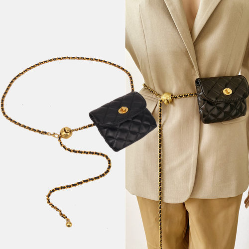 女士流苏金属合金时尚腰链腰包