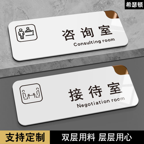 美容院接待室心理咨询室标识牌