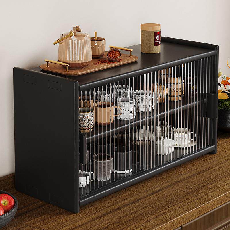 实木餐桌置物架吧台桌面水杯茶杯防尘放置柜茶具杯子收纳置物架