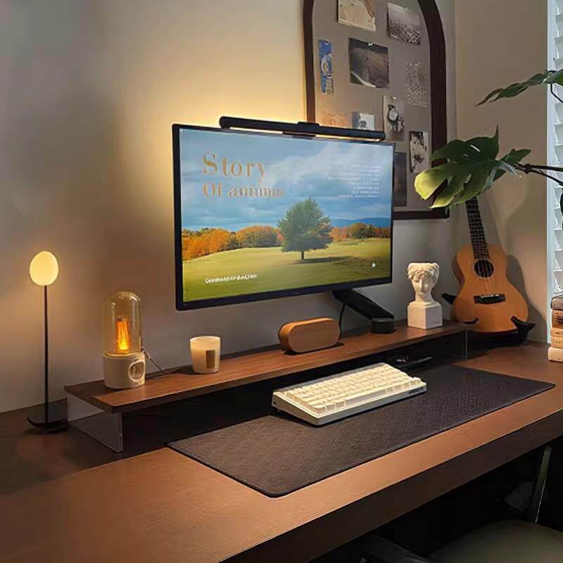 亚克力台式电脑高架办公桌工位架显示器置物架桌面收纳架子笔记本