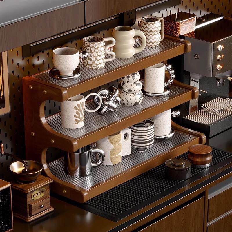 实木杯架餐桌茶杯茶具咖啡杯收纳架子水杯杯子放置架餐边柜置物架