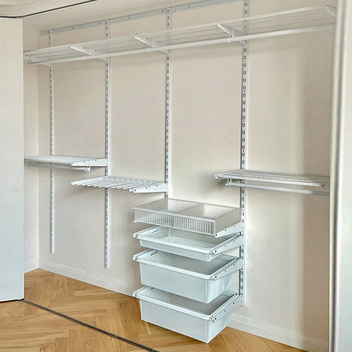 金属衣柜卧室家用开放步入式壁挂上墙定制diy框架全钢砌墙衣帽间