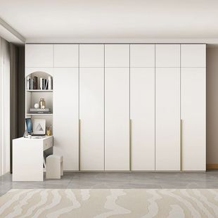 奶油风衣柜现代简约卧室家用柜子组合六门柜子成品板式 法式 大衣橱