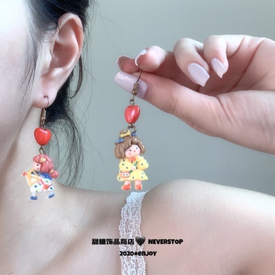 【甜糖】9.10/pm20:05上新 韩系色彩氛围感可爱女孩甜美耳环耳夹
