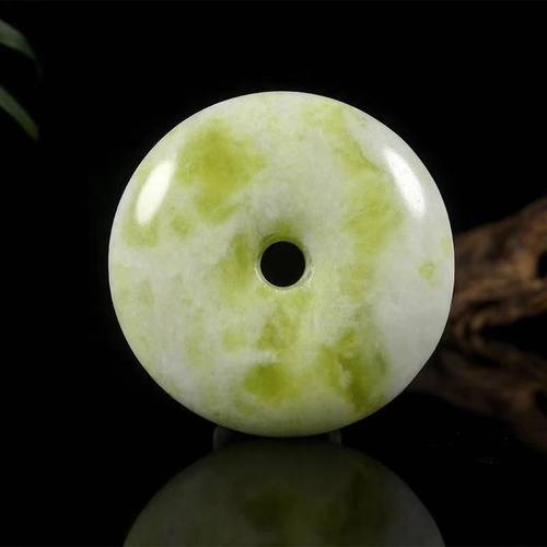 天然玉石平安扣新中式国风纯天然兰田玉石头玉扣子吊坠男女款配饰