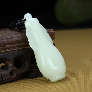 新疆和田玉花瓶吊坠玉坠白玉平平安安宝瓶挂件男女款玉石项链玉佩