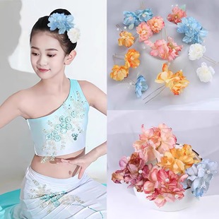 傣族头饰头花簪花汉服绢花u钗民族风配饰女毕业季儿童舞台表演