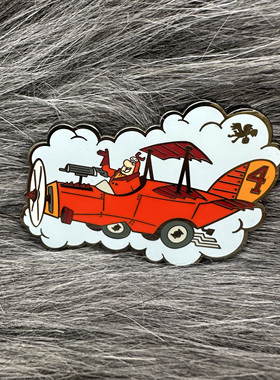 Wacky Races 怪车大赛红色麦克斯和他的深红色干草机金属徽章