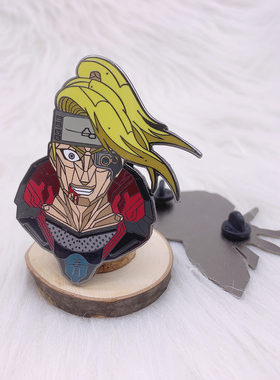 Japin原创火影忍者徽章机械版晓组织迪达拉卡通动漫徽章金属胸针