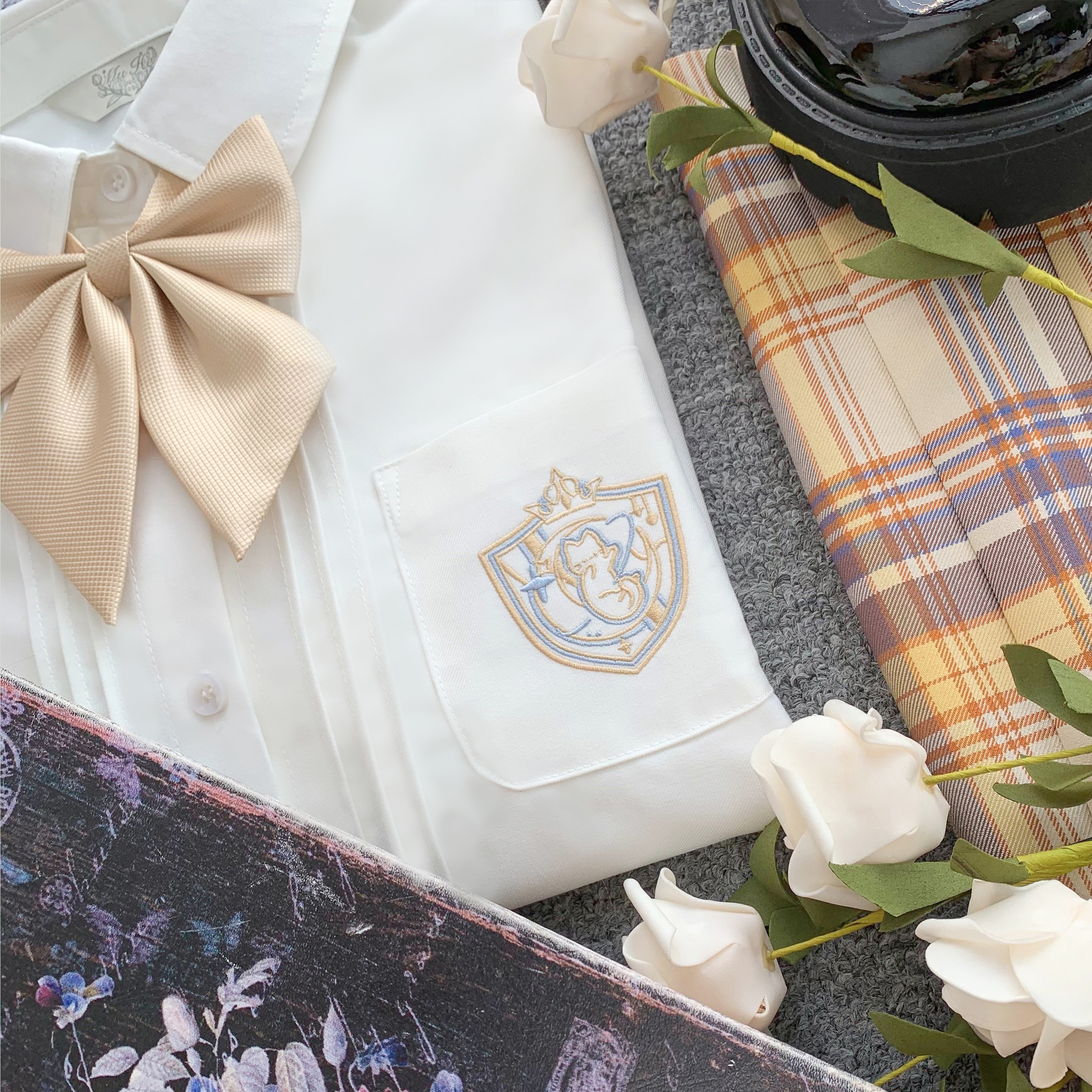 木禾jk制服原创秋冬长袖白衬衫新