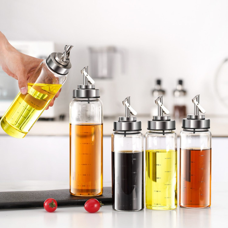 耐热油壶油瓶高硼硅玻璃家用调味瓶调味罐厨房控油计量密封油醋壶