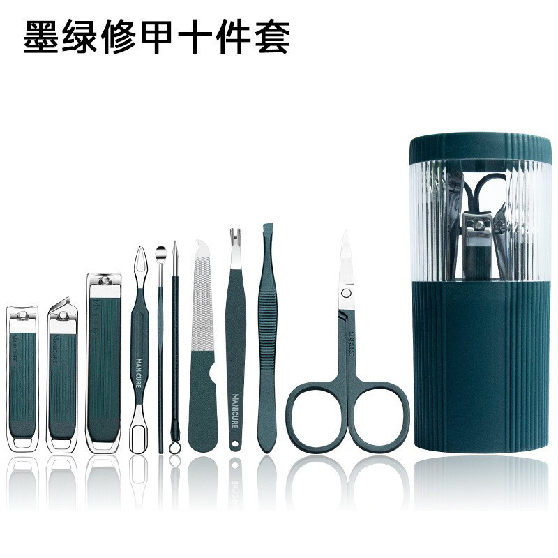 指甲刀套装家用指甲钳带收纳盒斜口指甲剪眉毛剪眉夹修甲刀工具