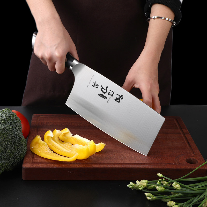 家用菜刀黑尾钩柄切片刀厨房专用锋利超快切片肉刀商用厨师刀具