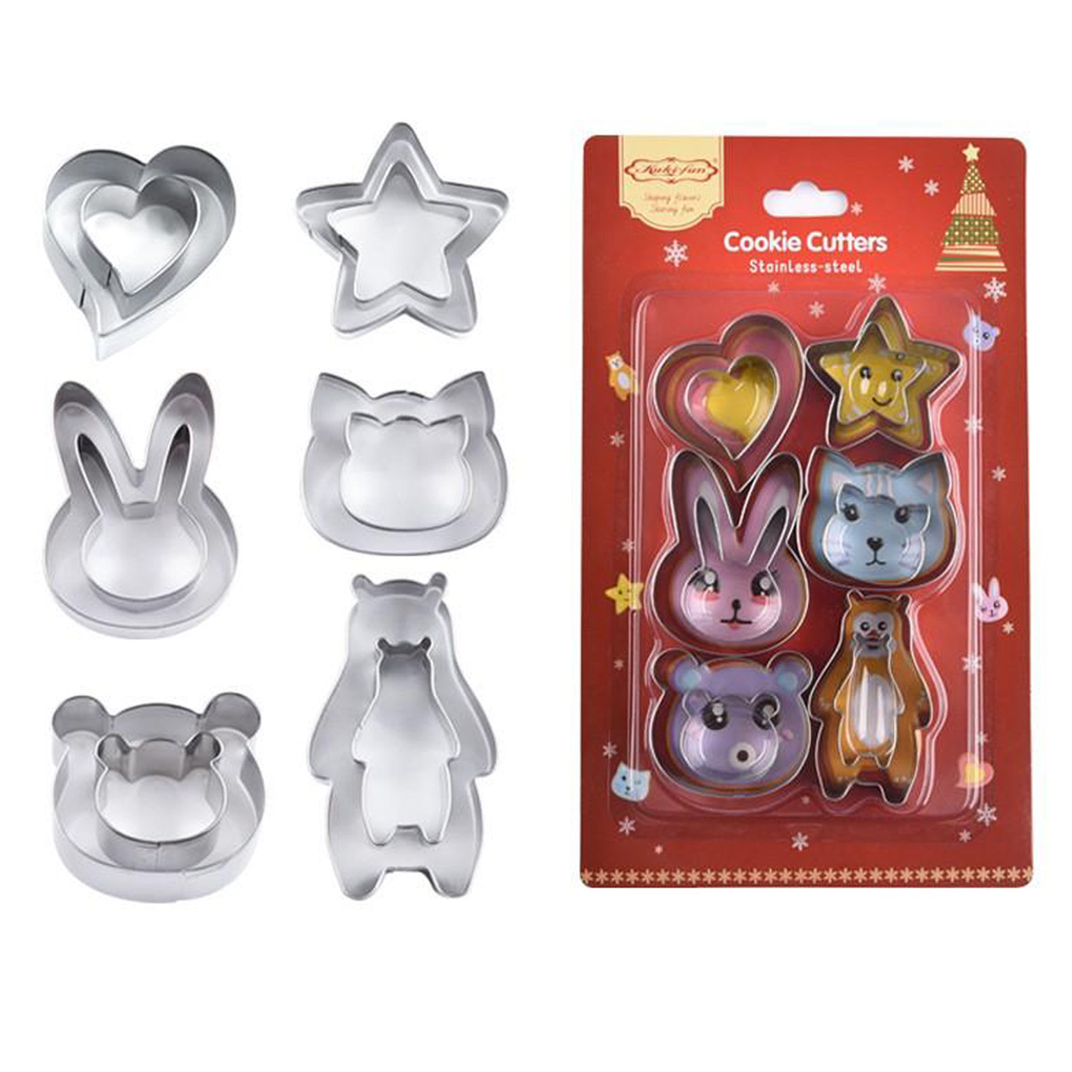 卡通动物饼干模具饼干切套装爱心星饼干模DIY烘焙工具蛋糕模具