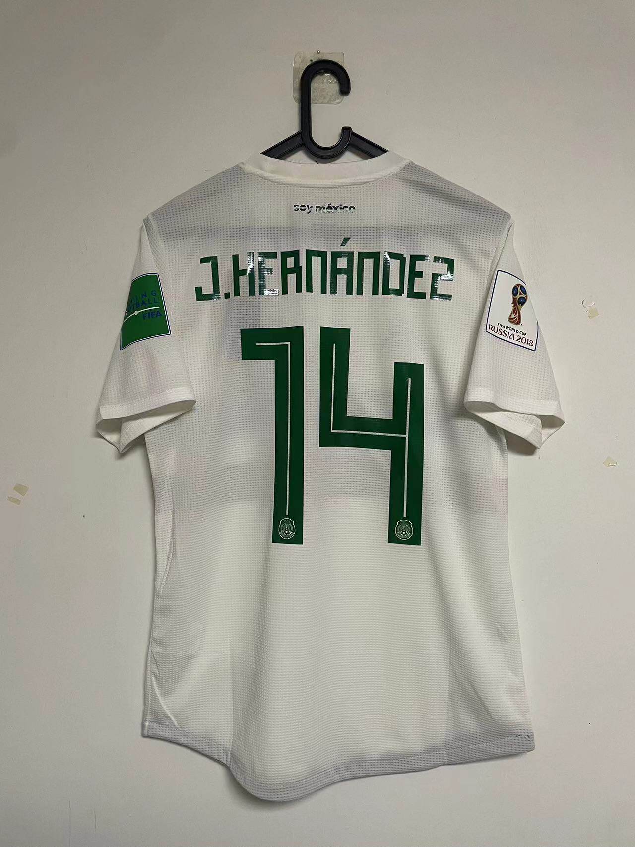 2018世界杯墨西哥客场球衣14号小豌豆埃尔南德斯球员版足球服