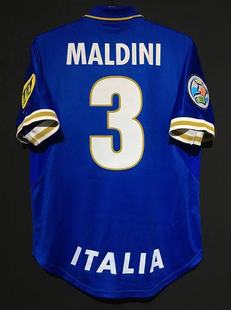 经典复古1996欧洲杯意大利球衣马尔蒂尼皮耶罗阿尔贝蒂尼足球服