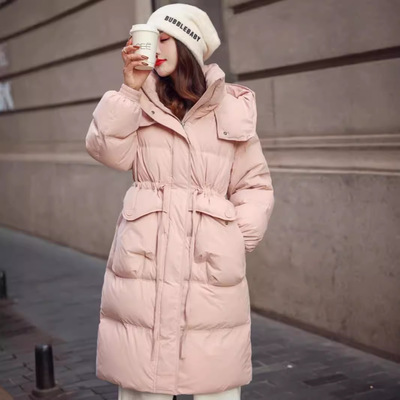 羽绒服女中长款显瘦连帽保暖外套