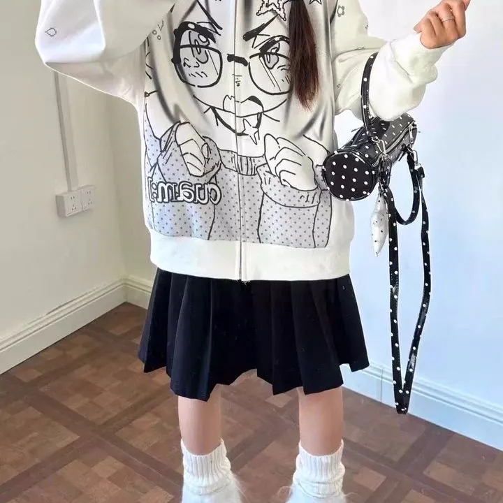 现货亚文化开衫卫衣女春秋季宽松