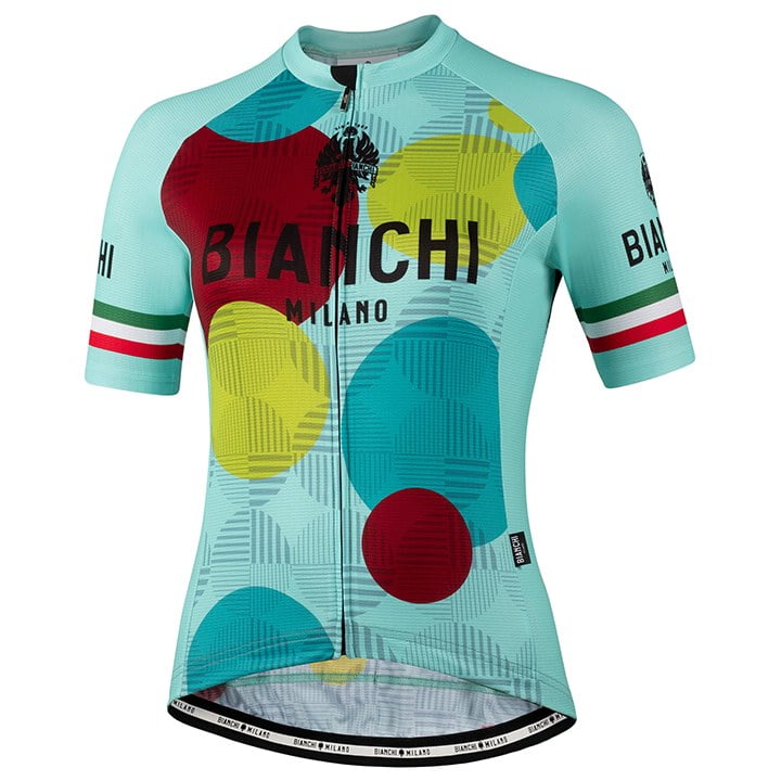 2021Bianchi 女士山地车自行车夏季短袖骑行服上衣单车服速干排汗