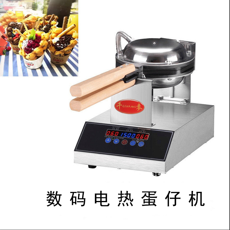 千麦鸡蛋仔机FY-6E电热数码不锈钢电饼铛台式小吃设备不粘蛋仔机