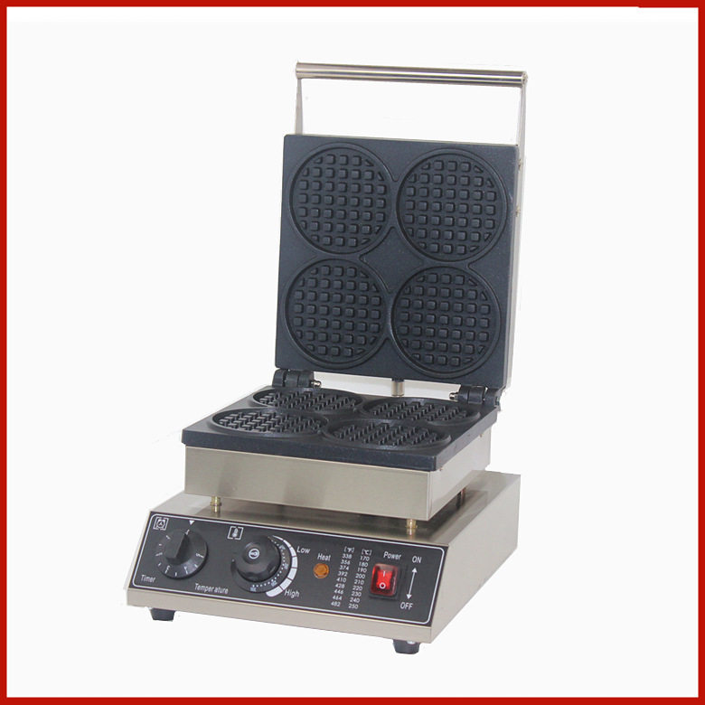 四格圆形华夫炉商用四片肉松饼机电热华夫饼机器窝夫饼格子烤饼机