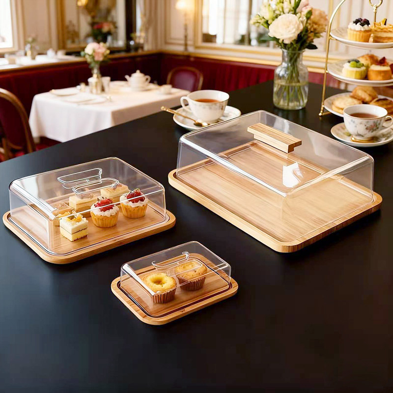蛋糕罩试吃盘带盖水果西点面包甜品糕点摆台咖啡烘焙店用品尝盘盖