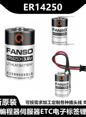 FANSO孚安特ER14250 1/2AA/3.6V通用KTS台达编程PLC锂电池LS14250