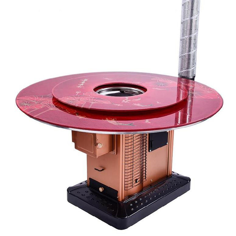 新品烧水火锅大锅带火钩烤火炉家用取暖炉桌子烧柴长方形便捷做饭