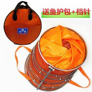可折叠手编浮漂钢圈软钢丝防咬耐磨海钓鱼护网兜空心圈编织线加长