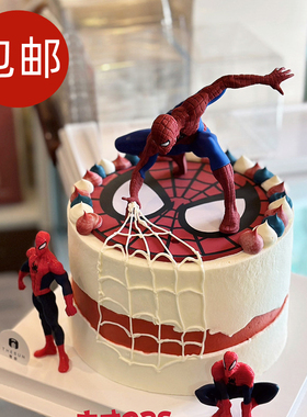 蜘蛛侠蛋糕装饰摆件复仇者联盟英雄美国队长钢铁侠超人甜品台插件