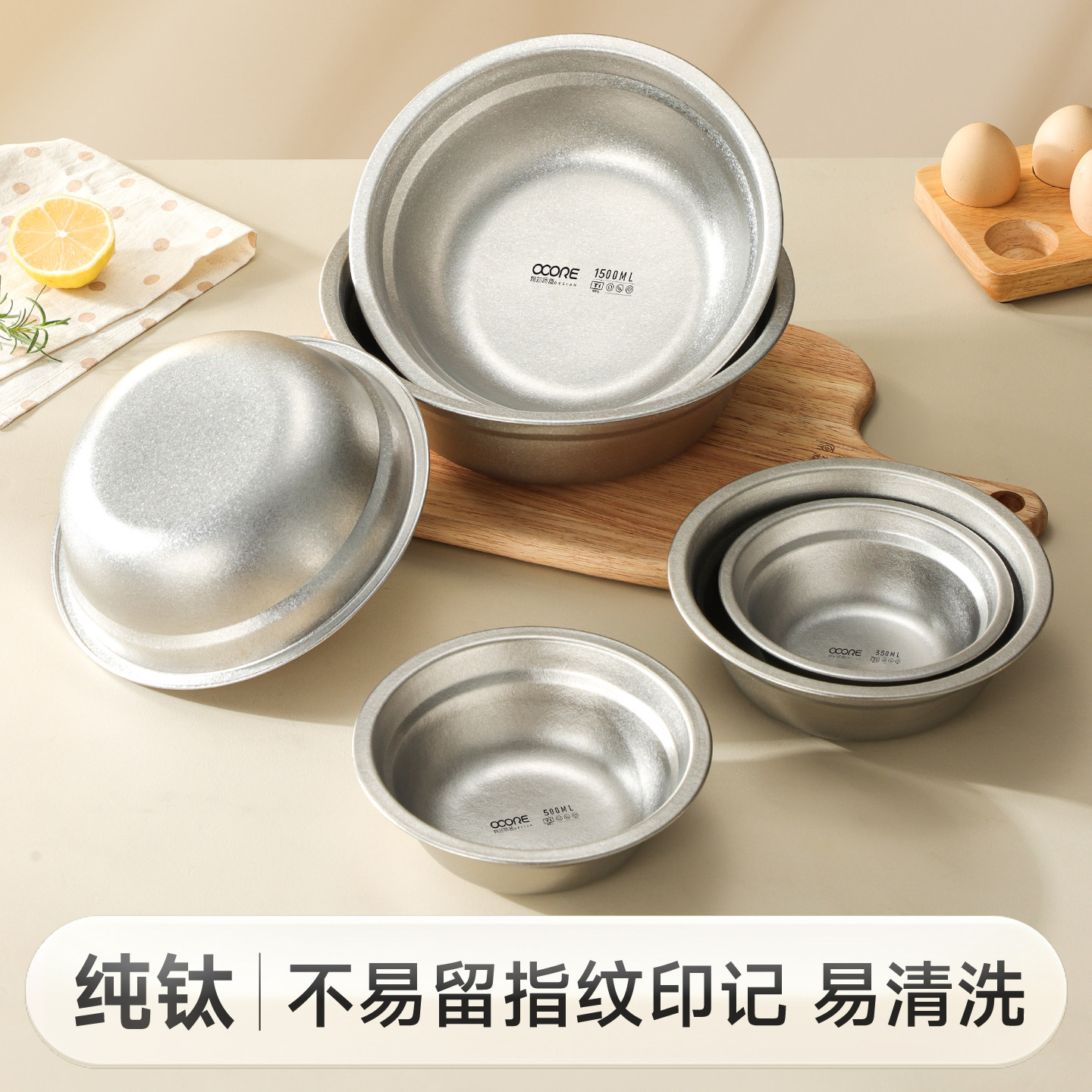 纯钛汤盆家用大容量汤碗轻便饭碗餐具多功能户外露营可加热餐盘