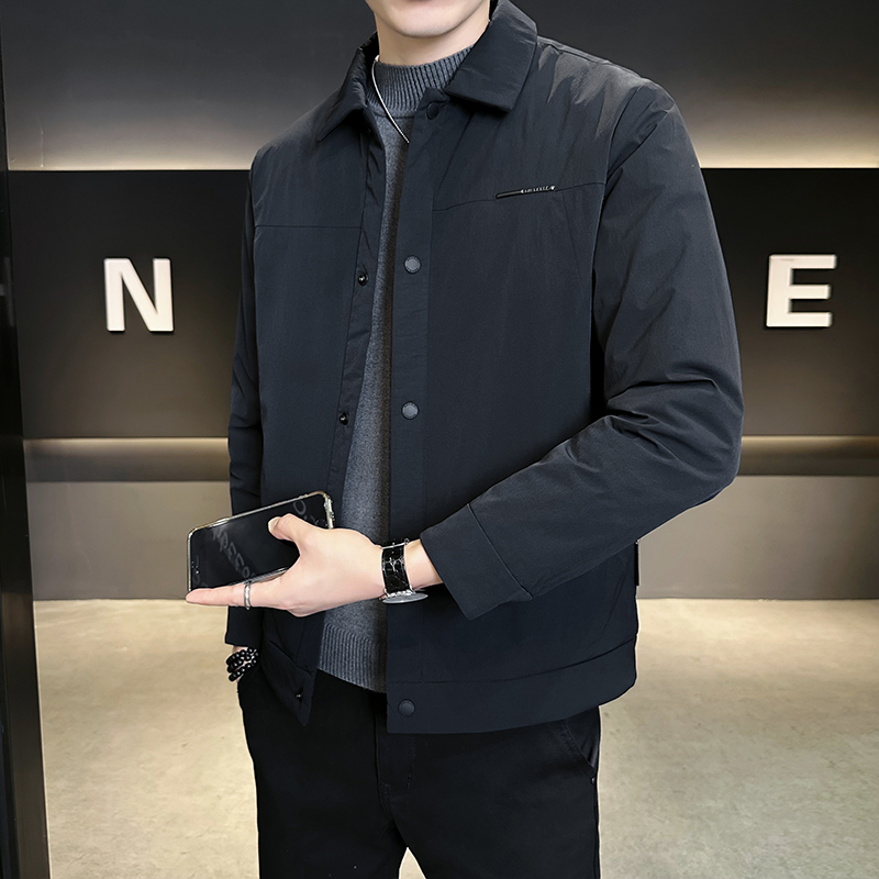 轻薄90绒羽绒服男冬季2025新款潮牌痞帅保暖商务行政羽绒男士外套