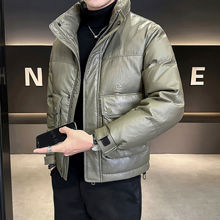 时尚 新款 潮流痞帅加厚保暖白鸭绒外套男 冬季 高级感立领羽绒服男士