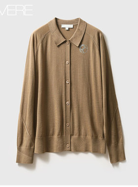 戎美【ZZ0512495】璀璨奢崋 浪漫针法 120S笈细羊毛针织衬衫 开衫