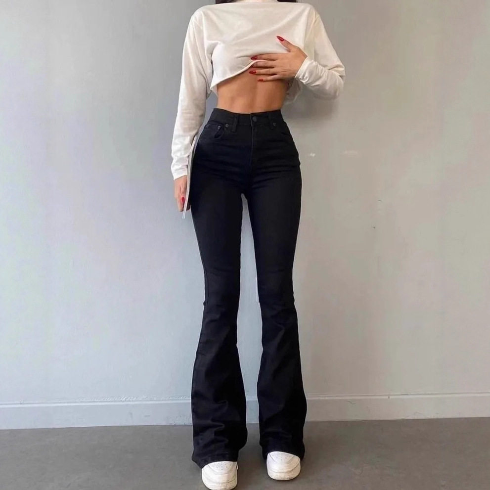 俄罗斯服装牛仔裤女2025新款微喇裤秋装跨境ozon/wb现货