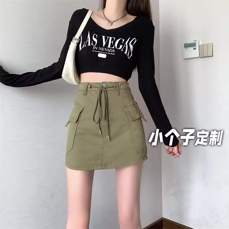 2025年大码辣妹秋季复古显瘦短裙纯欲时尚高腰牛仔半身裙女大裙摆