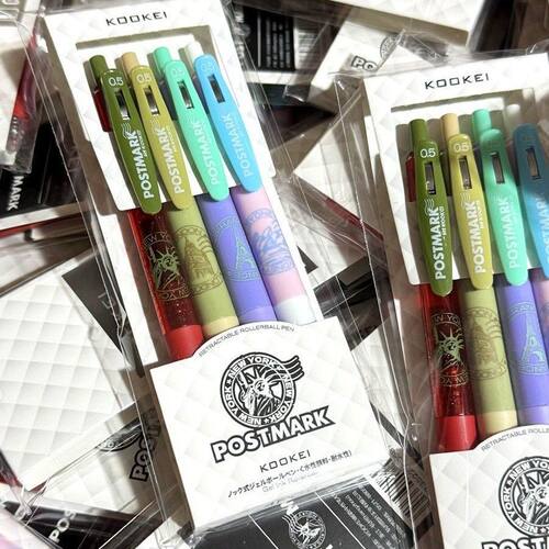KOOKEI梦幻高校双珠速干中性笔黑色子弹头笔尖按动芯考试刷题0.5