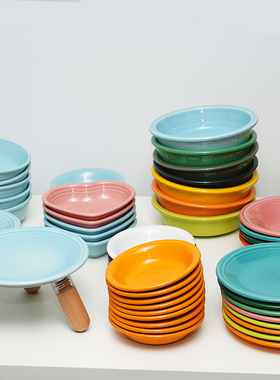 美国Fiesta pw宠物陶瓷碗无铅釉下彩瓷器马卡龙配色餐前天空蓝