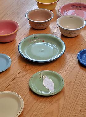 韩国进口hotel 827复古法式陶瓷甜点盘咖啡盘La Saison 圆形餐碟