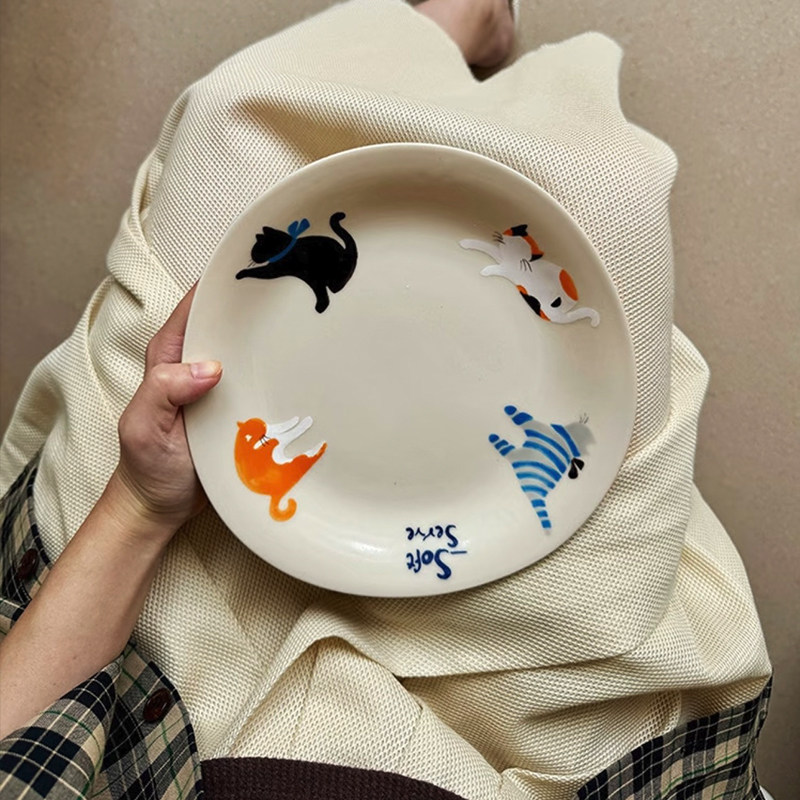 SoftServe手绘小猫陶瓷餐盘