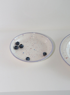 韩国代购map手作陶瓷泼墨酸奶谷物碗线条手绘早餐盘设计师瓷器